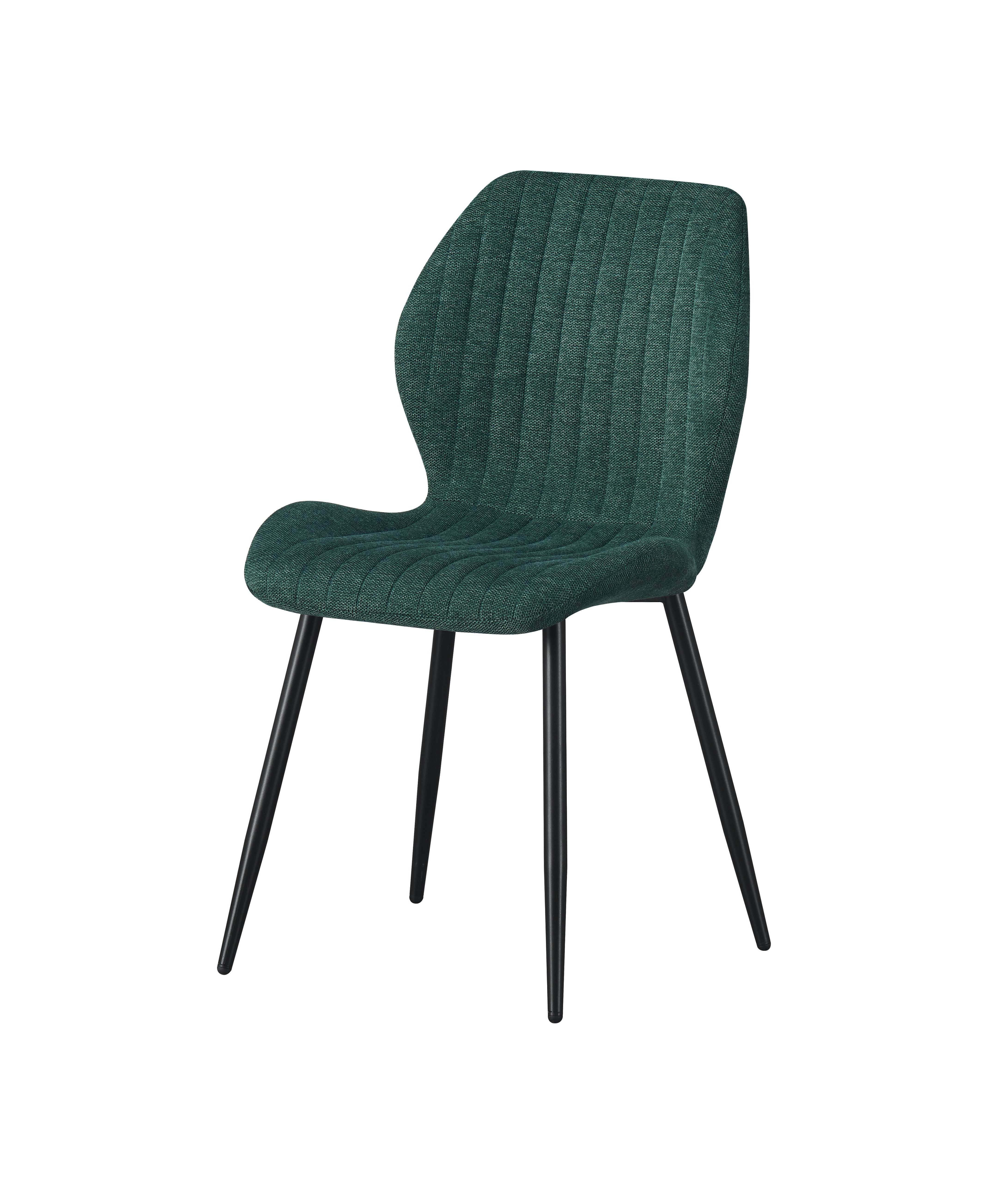 TL-23A13-2 Cadeira de jantar verde elegante com detalhes costurados e pernas pretas elegantes