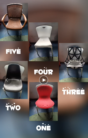 Plastic chair mould samples show
