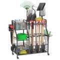 3-Tier Garden Tool Storage Rack Trolley Cart: Efficient Garage and Yard Tool Organization with 360-Degree Rotating Wheels1