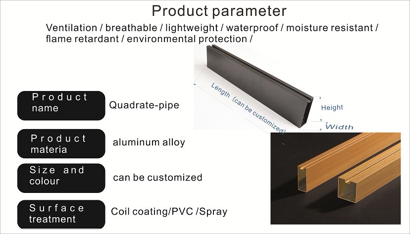 Quadrate-pipe Baffle Ceiling