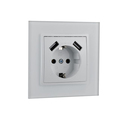 Elendax Dual USB Socket with Glass Frame - 1A and 2.1A EU Plug1