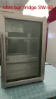 66L de acero inoxidable puertas de vidrio mini refrigerador