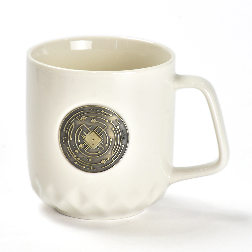 Amazon Milk Mug Coffee Cups Custom präglad kaffelogo keramisk mugg