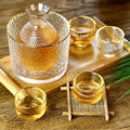 Wholesale Hammer Pattern Gold-edged Sake Flask Set with Four Cups1