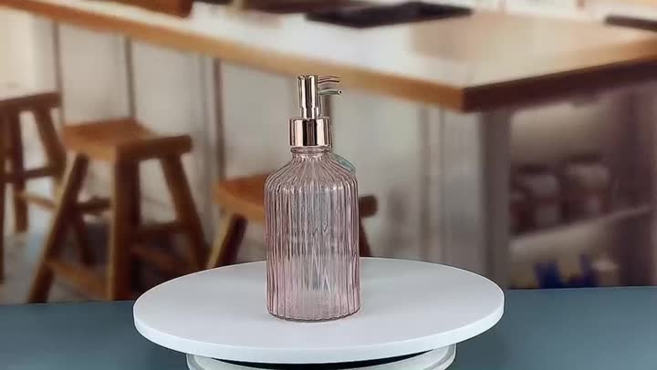 dispensador de jabón de mano líquido de vidrio en relieve