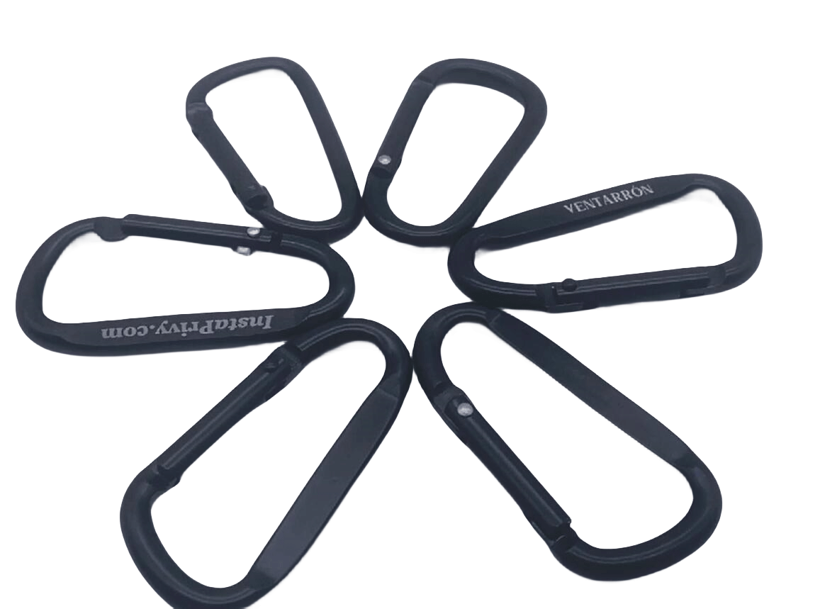 Custom Climbing Buckle D Shape Carabiner Snap Hook Black Custom Rectangle Carabiner Clip Hooks