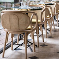Heet nieuw product Commercieel meubels fastfood shop hout en lederen restaurantstoel11