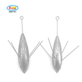 Deep Sea Long Tail Claw Surf Casting Sinkers - Lead Color Breakaway Fishing Weights1