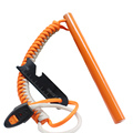 20000 Ignitions Orange Firesteel Fire Starter Kit with 1/2" Thick Survival Paracord Handle1