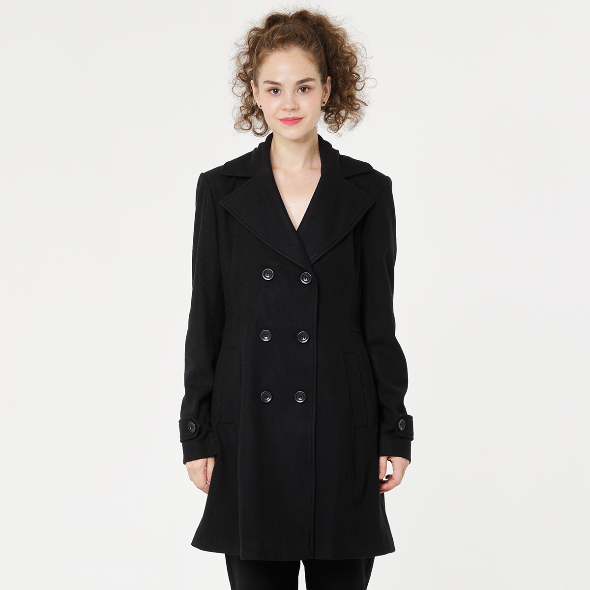 Double-breasted Women Woolen Warm Coat Double-breasted Women Woolen Warm Coat