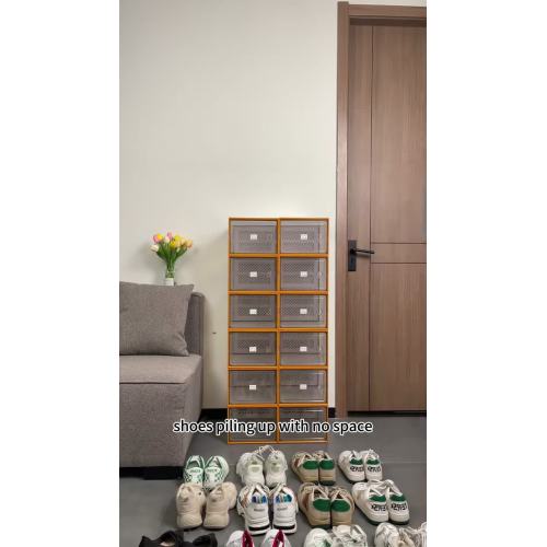 Toz geçirmez basit ayakkabı rafı ayakkabıları yerden tasarruf sağlar