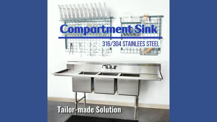 Sink commerciale 3 compartimenti