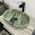Oval Green Marble Wash Basin Sink1
