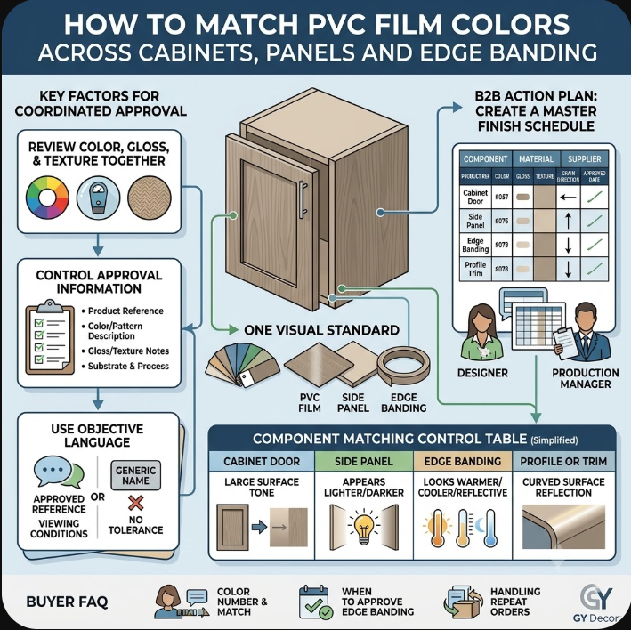 Cómo combinar los colores de la película de PVC en gabinetes, paneles y bandas de borde