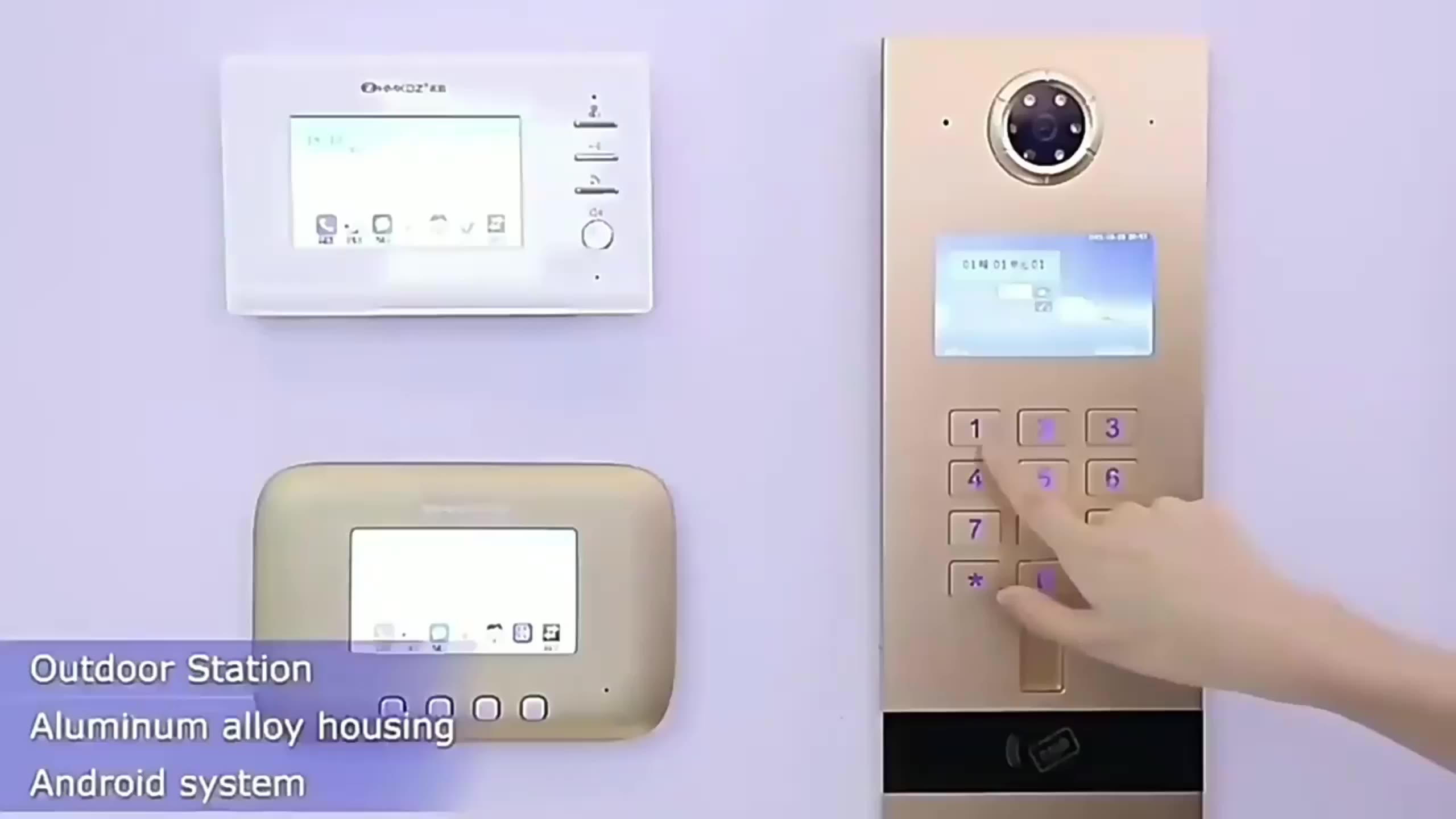 Cámara de seguridad de teléfono de nuevo anillo Sistema inalámbrico Sistema de largo alcance Apertura de táccaras Android Intercomitiva Audio Video Dimensor RJ451