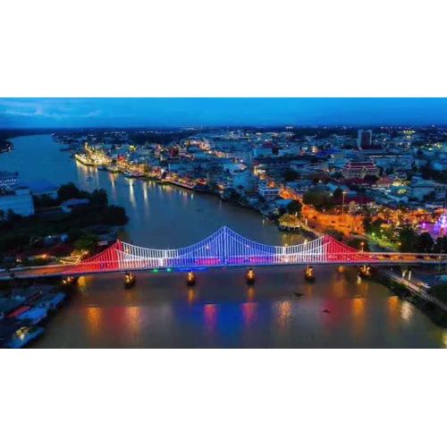 O100 3D pixel balls Lighting of Thapu River Bridge in Thailand