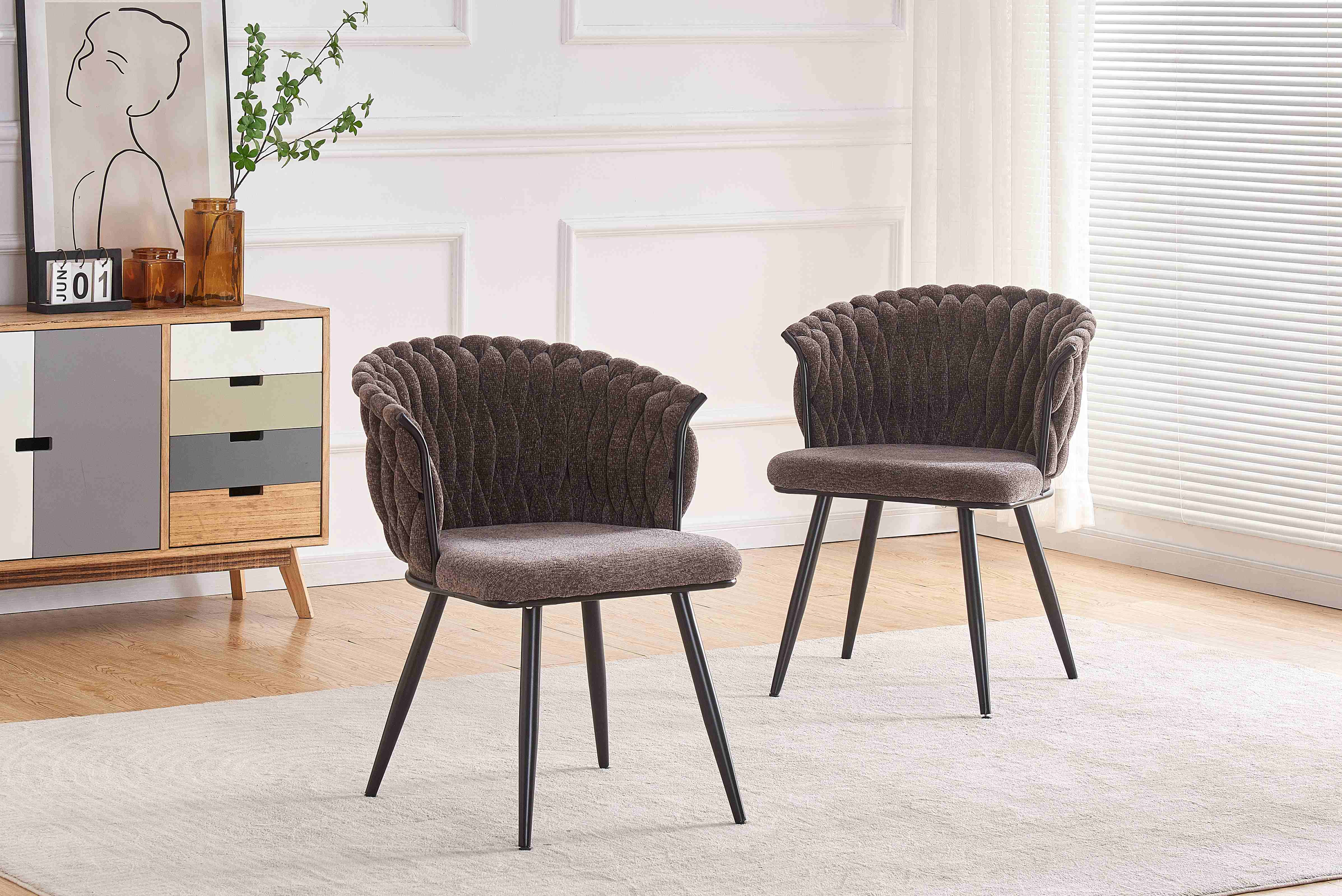 Poltrona elegante de tecido feito à mão TL-BZ-5 com estrutura de ferro durável para espaços modernos