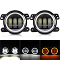 4 Inch Round LED Car Fog Light - White/Yellow DRL Turn Signal for Jeep Wrangler JK TJ LJ Grand Cherokee1