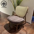 Modern Solid Wood Nordic Leisure Chair with Rattan Backrest for Wholesale1