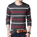 Men's Casual Striped O-Neck Cotton Knitwear Pullover Sweater for Spring Autumn Fashion1