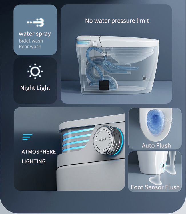 foot sensor automatic toilet