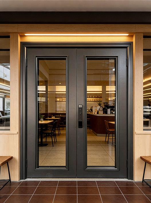 Entrance door of the coffee shop