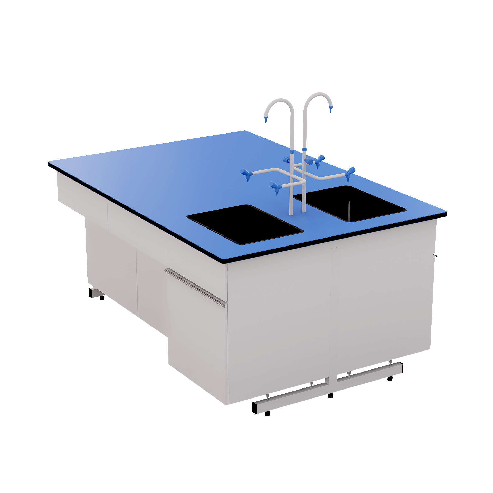 Многоцветный круглый письменный стол со стальной рамой