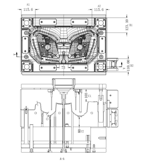 La resistencia y el diseño del molde de la posición de la tubería de la superficie de separación