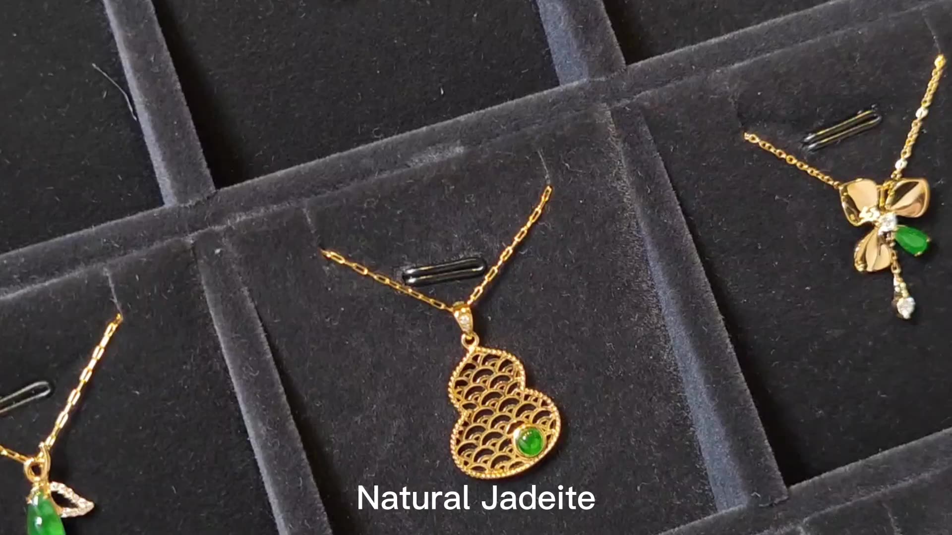Hot Sale 100% Natural Jadeite Jade 18k Pingente de Ouro para Mulher1