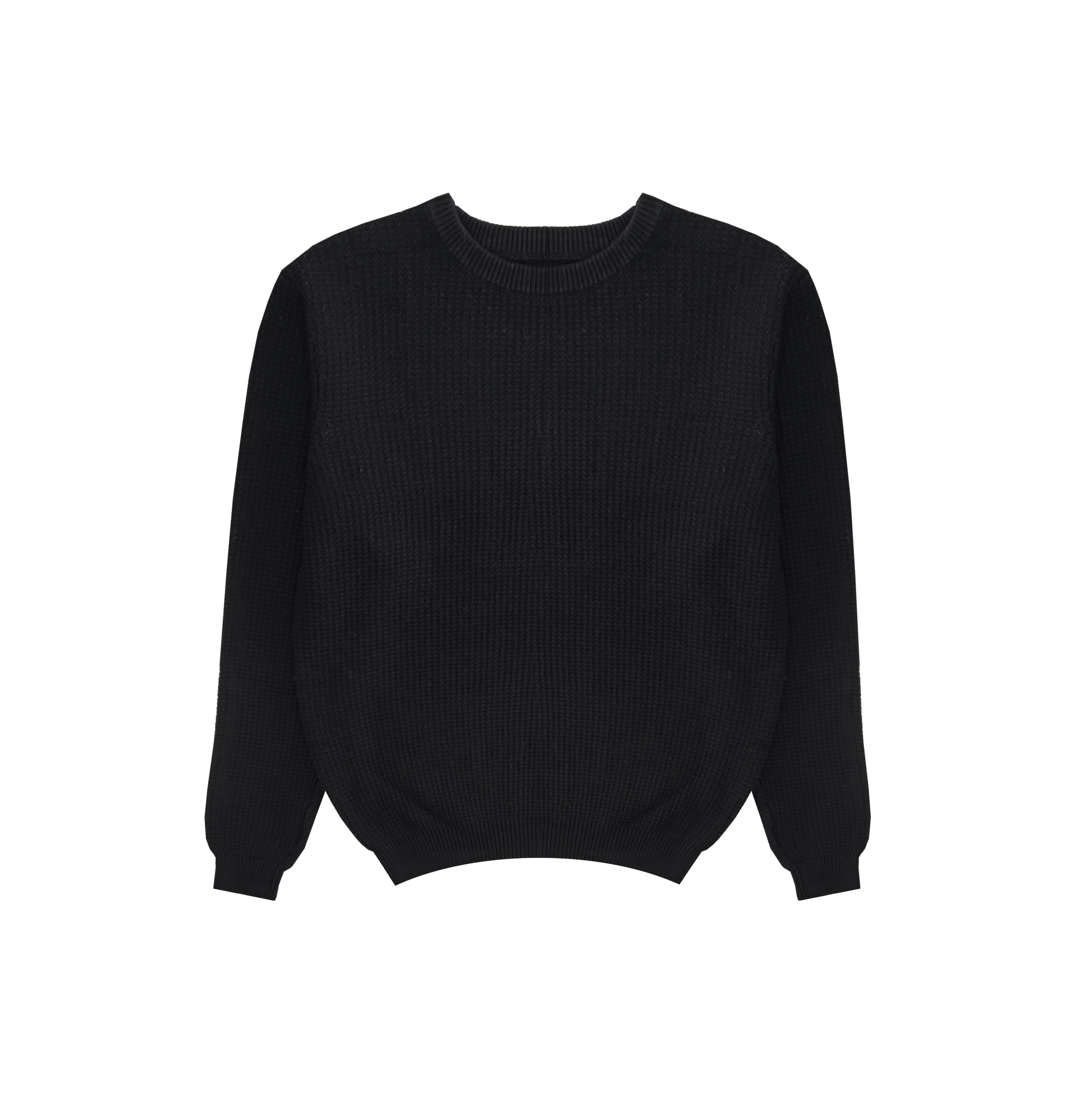 Men's Knitted Cable Stitch Crewneck Solid Color Pullover