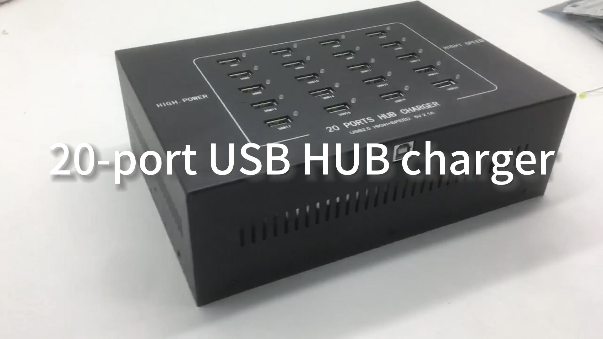 20 portas USB Smart Hub 2.0 Carregador