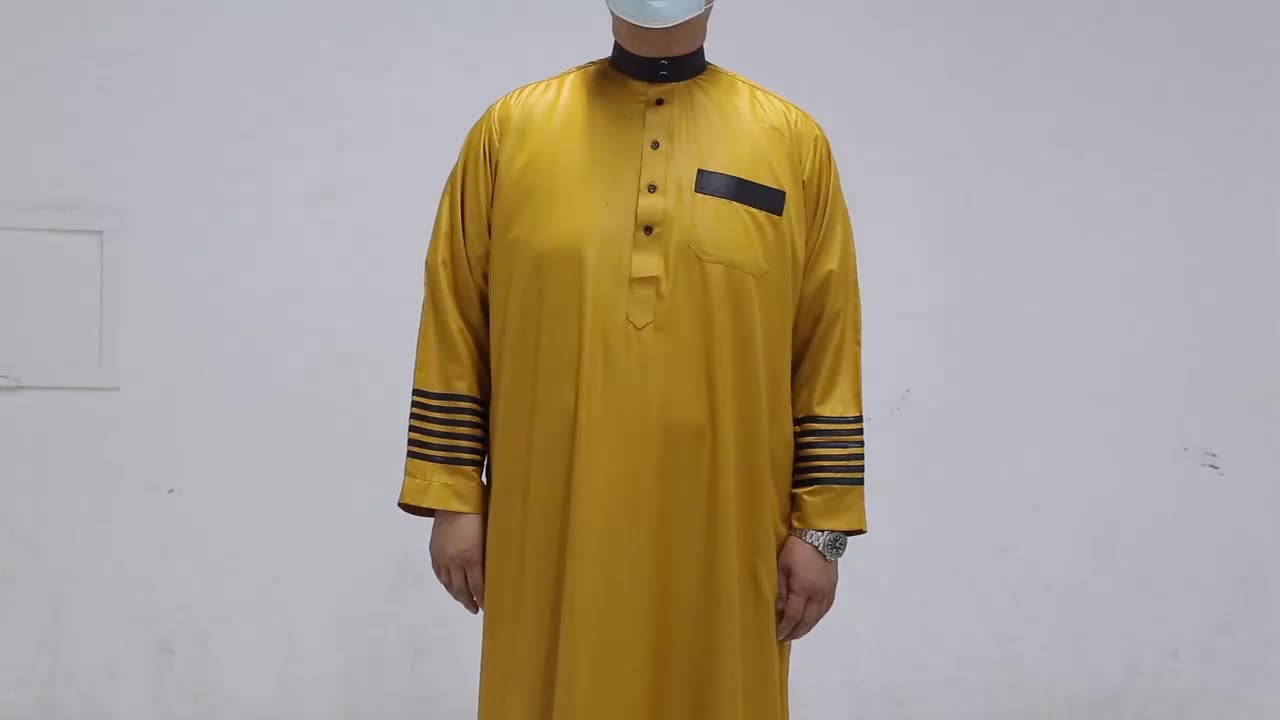 Due pezzi di alta qualità Set di abbigliamento islamico in stile Qatar Jubba Thobe alshiaka per men1
