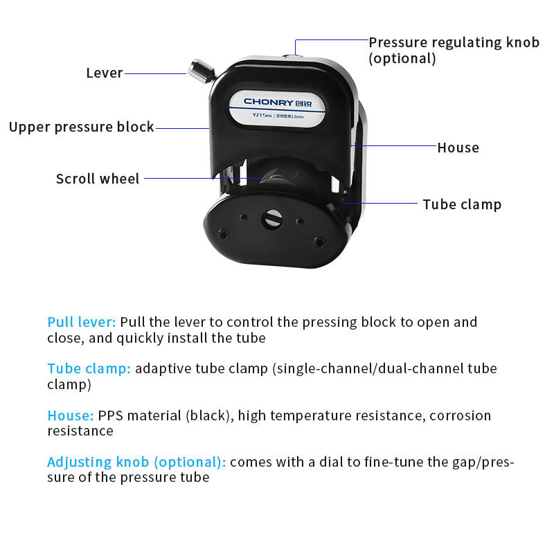 Highintensity Adjustable Pressure Peristaltic Pump Head, High Quality