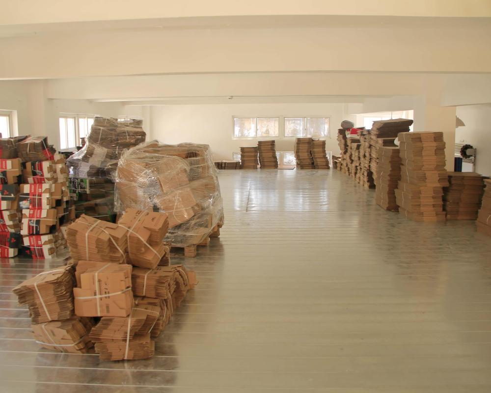 Carton storage area