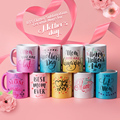 Custom Logo Printed Gradient Color Stoneware Tea Cup - Wholesale Sublimation Ceramic Coffee Mug1