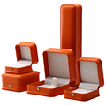 Hanhong 2023 Luxusring Schmuck Box Verpackung Großhandel Custom Logo Halskette Orange Leder Schmuckschachtel1