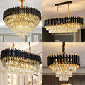 Modern Black Pendant Light with Gold Crystal Chandelier LED Lamp for Wedding and Home Decor1