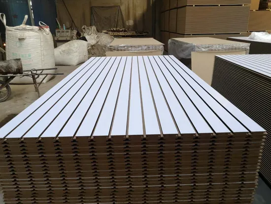 Horizontal Groove Length 2440mm Melamine Colors UV New Design MDF Slatwall Panel Slot Board1
