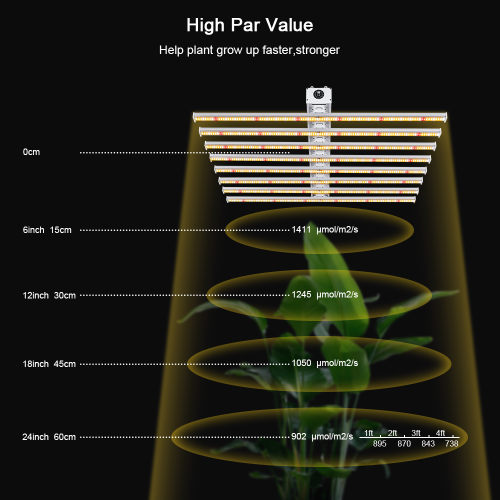 How much area does a 1000 watt LED grow light cover?