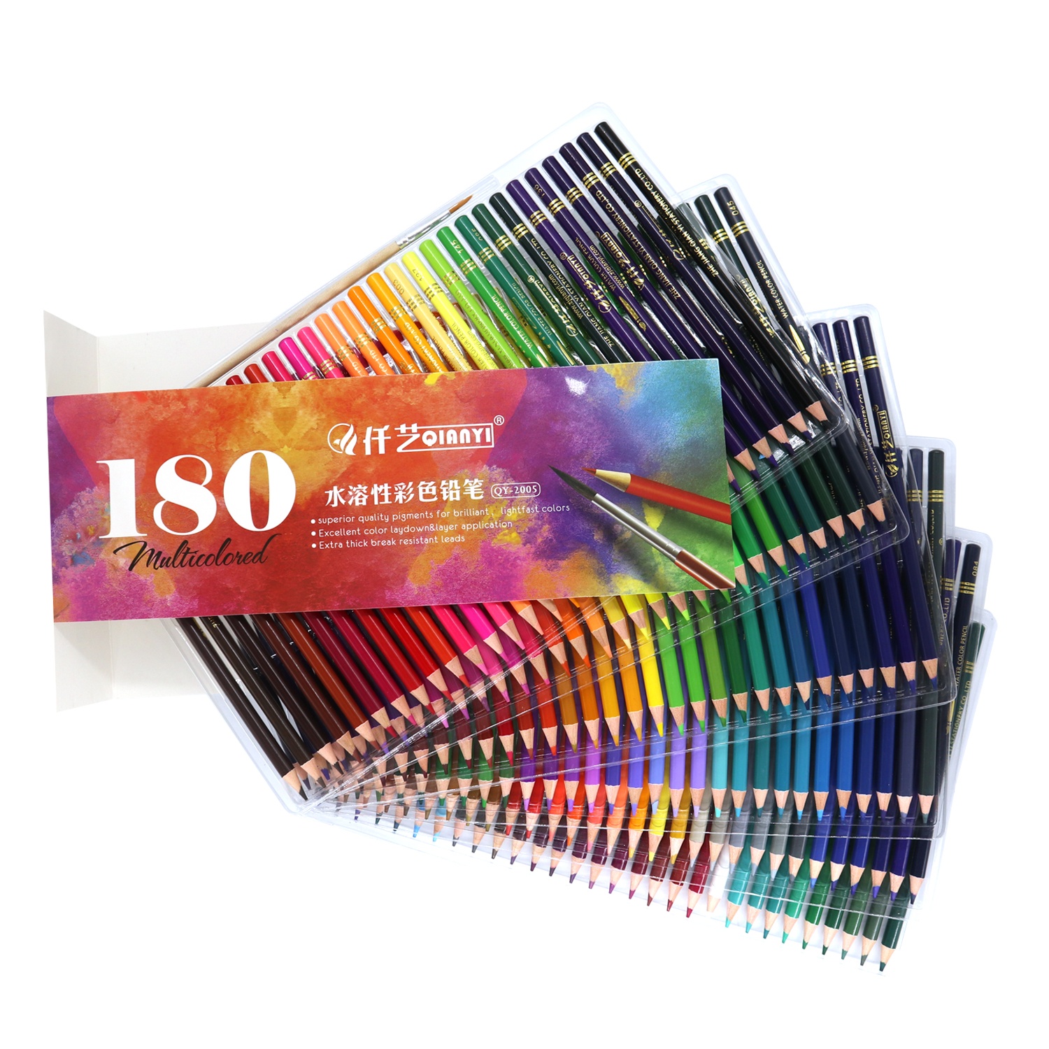 Toptan 180 Renk Su Çözünür Renk Kalemleri Renkli Kalem Seti Sanat Resim için Kalite 1