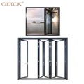 Entrée principale en verre coulissant poudre enrobés en aluminium Double vitrage Prix de porte de porcelaine sans cadre Slim Balconie imperméable Black1