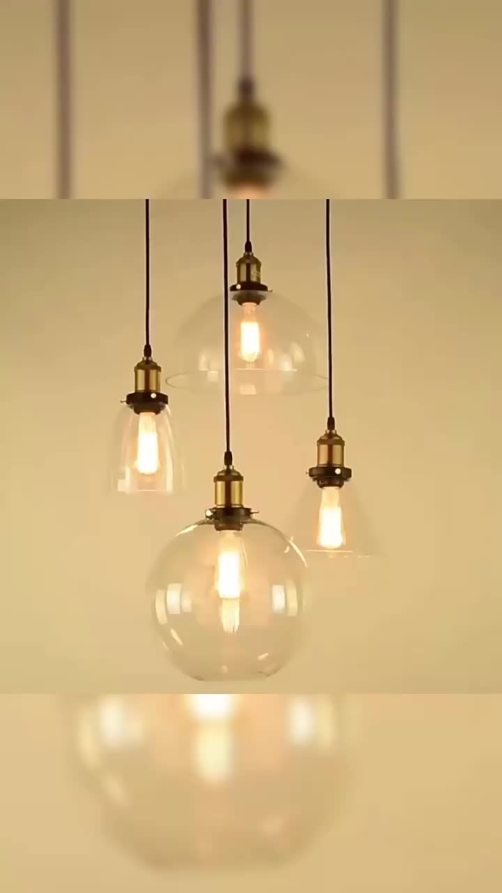 Industrial retro glass decorative pendant light