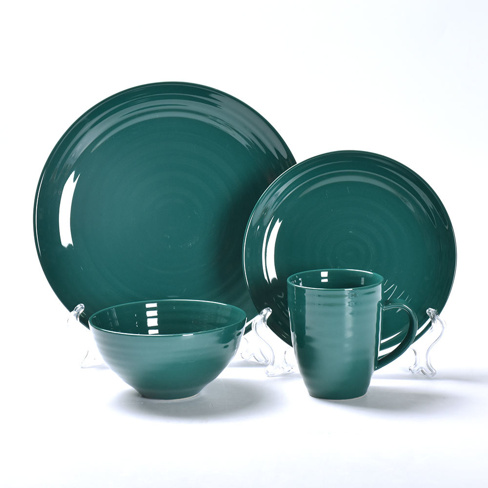  Solid Color Emboss Dinner Set