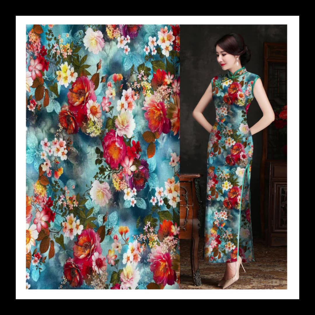 new fabric Shaoxing textile stock  100% Rayon/Viscose Woven  Fabric  rayon poplin  digital printing  fabric for shirt dress1