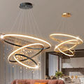 Modern Gold Staircase Lamp Acrylic Circle Pendant Light1