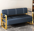 Área de espera móveis de metal dourado quadro de couro assentos duplos Hospital Aeroporto público cadeira de sala de espera para barbearia1