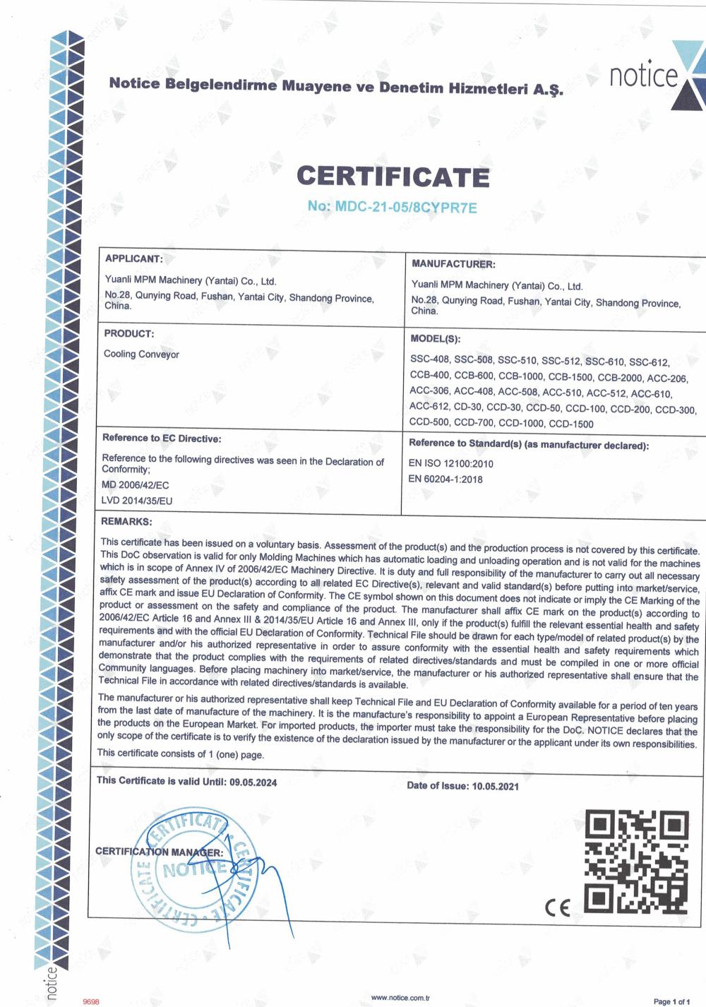 CE certificate