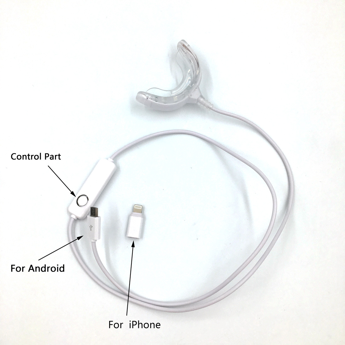 Portable Smart Android iPhone Charging LED Teeth Whitening Light with Control Part