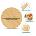 Subbank Wholesale Sublimation Bamboo Coasters with Holder1