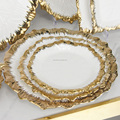 Exquisite Gold Irregular Rim Restaurant Charger Plates & Dishes - RCY003-plateR Wedding Tableware Sets1